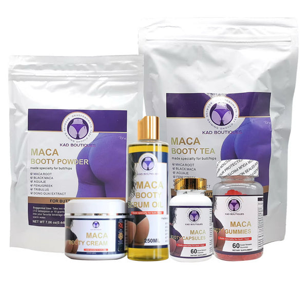 Maca Butt Enlargement Full Set – Tea + Oil + Cream + Capsule + Gummies + Powder