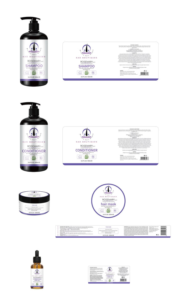KAD Rosemary Complete Growth Set – Shampoo + Conditioner + Hair Mask + Growth Oil